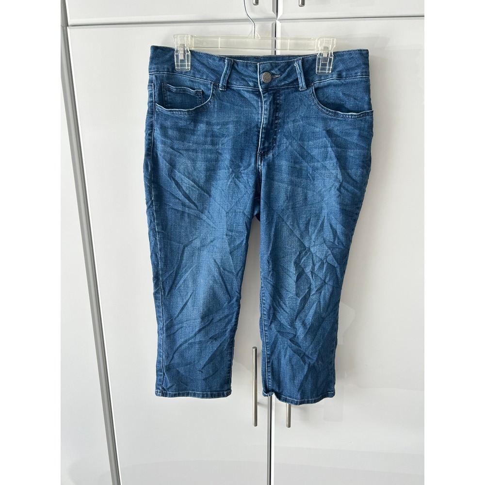 Riders by Lee Capri Jeans Womens Mid‎ Rise Medium Wash Cropped Denim Stretch